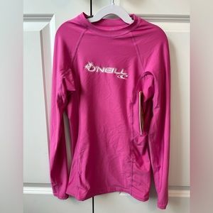 O'Neill Basic Skins Upf 50+ Long Sleeve Rash Guard Pink NWT (Size XS)